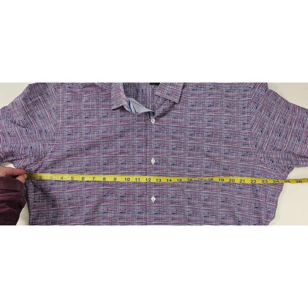 Tailorbyrd patriotic red white blue scribble long sleeve Career button up EUC XL - Picture 6 of 7